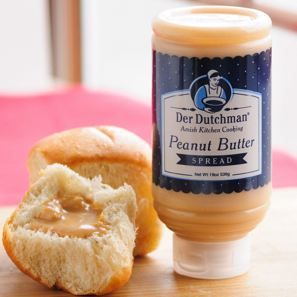 Meet your new comfort food. Thick, sweet, and creamy, Amish peanut butter spread is perfect on homemade bread. A Holmes County favorite, this simple snack alternative to peanut butter and jelly is very popular with locals and visitors alike.

Available in 19oz squeeze bottles.
