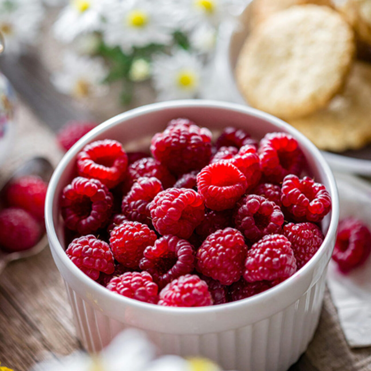 Bowl of raspberries